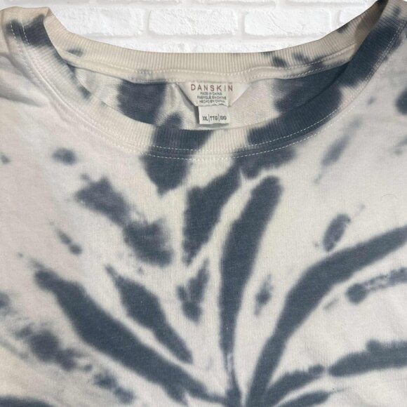 Danskin Gray & White Tie-Dye Long Sleeve Sweatshirt Top XXL Normcore Plus Cozy - Picture 3 of 6